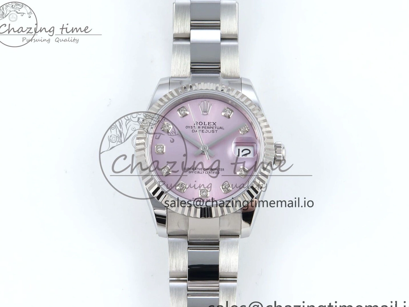 0523 Timeless DateJust 31 278274 ARF 1:1 Best Edition 904L Steel Pink Diamonds Dial on SS Oyster Bracelet ETA 557